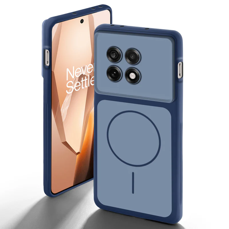 Dual Tone Silicone Back Cover Case With Metal Like Buttons For OnePlus 13R 5G - Image 12