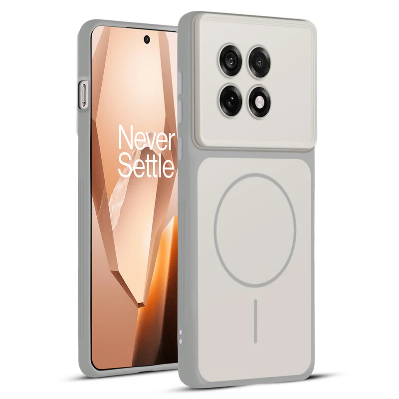 Dual Tone Silicone Back Cover Case With Metal Like Buttons For OnePlus 13R 5G - Image 31