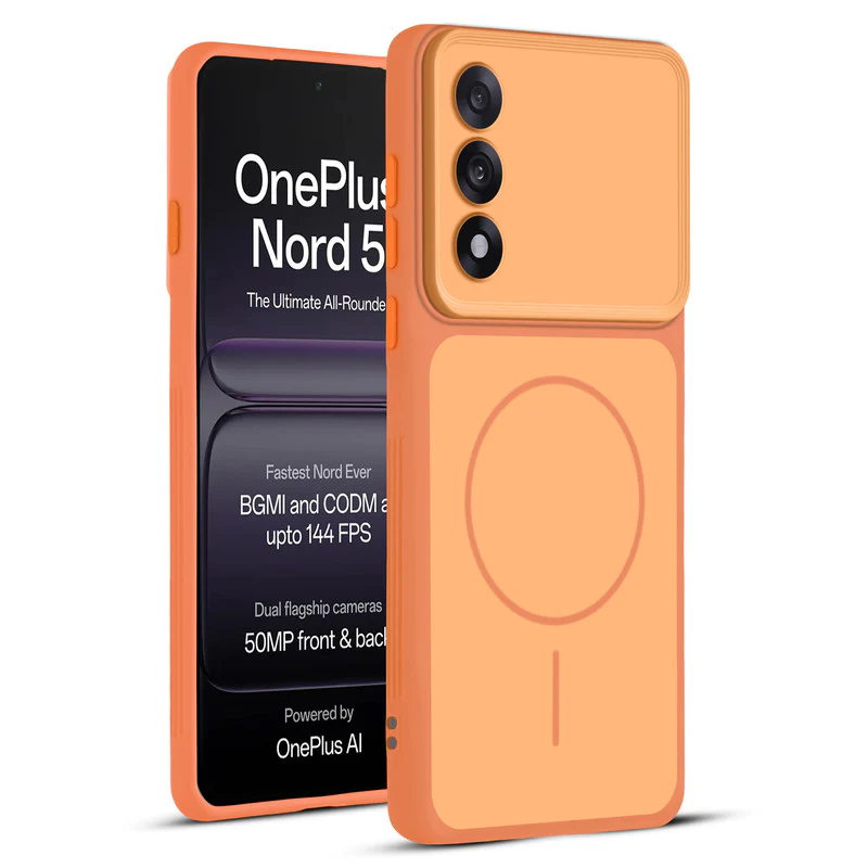 Dual Tone Silicone Back Cover Case With Metal Like Buttons For OnePlus Nord 5 5G - Image 6