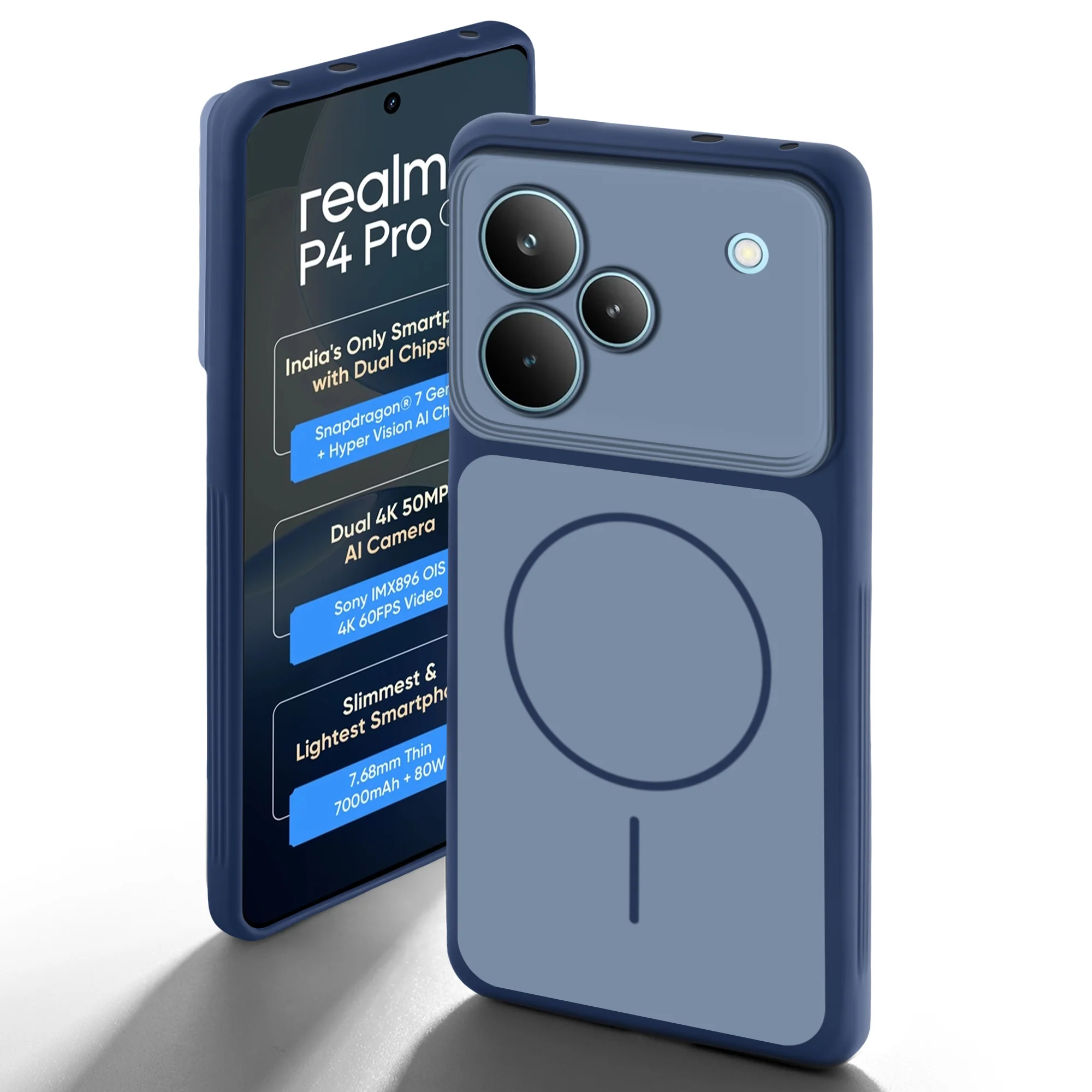Dual Tone Silicone Back Cover Case With Metal Like Buttons For Realme P4 Pro 5G - Image 12