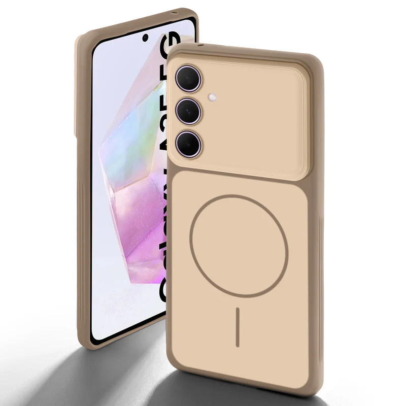 Dual Tone Silicone Back Cover Case With Metal Like Buttons For Samsung A35 5G - Image 17