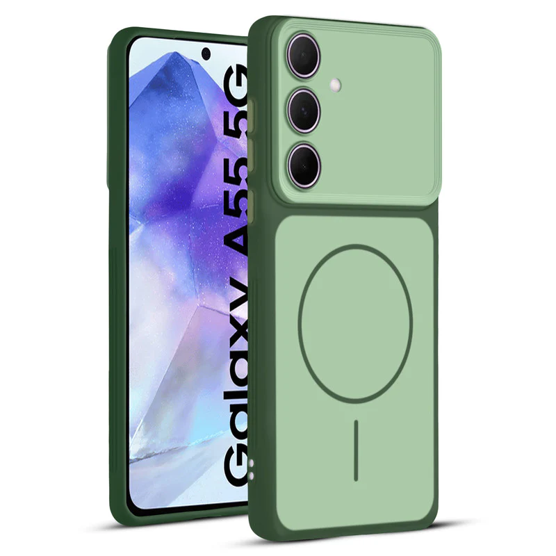 Dual Tone Silicone Back Cover Case With Metal Like Buttons For Samsung A55 5G - Image 26