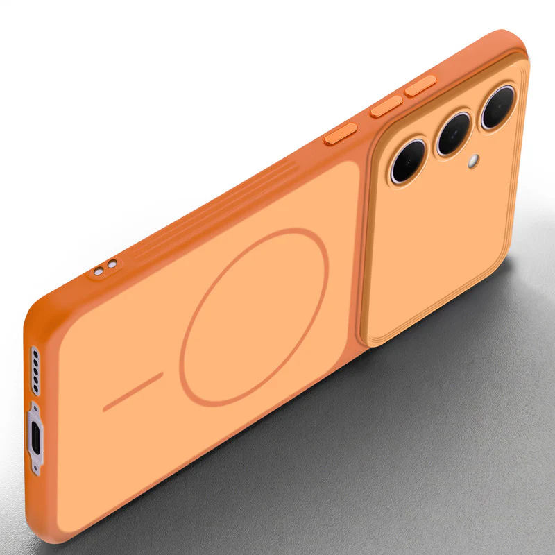 Dual Tone Silicone Back Cover Case With Metal Like Buttons For Samsung A55 5G - Image 5