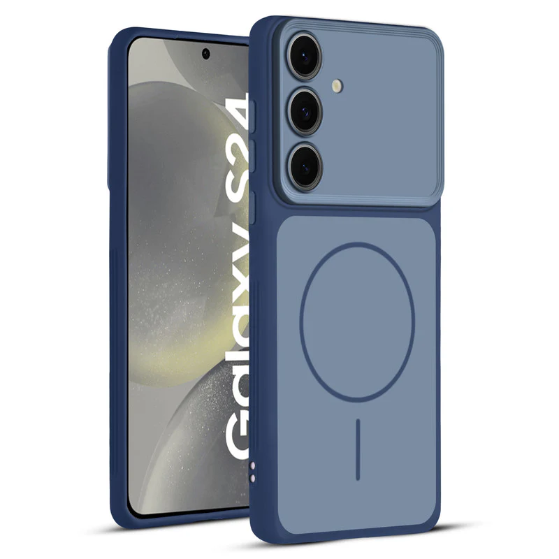 Dual Tone Silicone Back Cover Case With Metal Like Buttons For Samsung S24 5G - Image 16