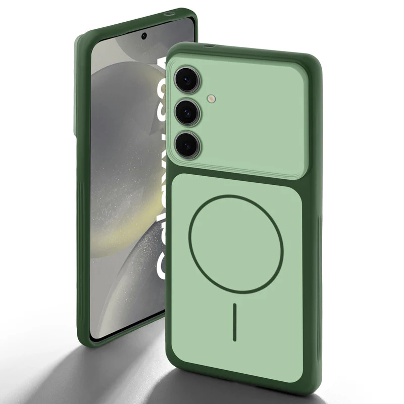 Dual Tone Silicone Back Cover Case With Metal Like Buttons For Samsung S24 5G - Image 22