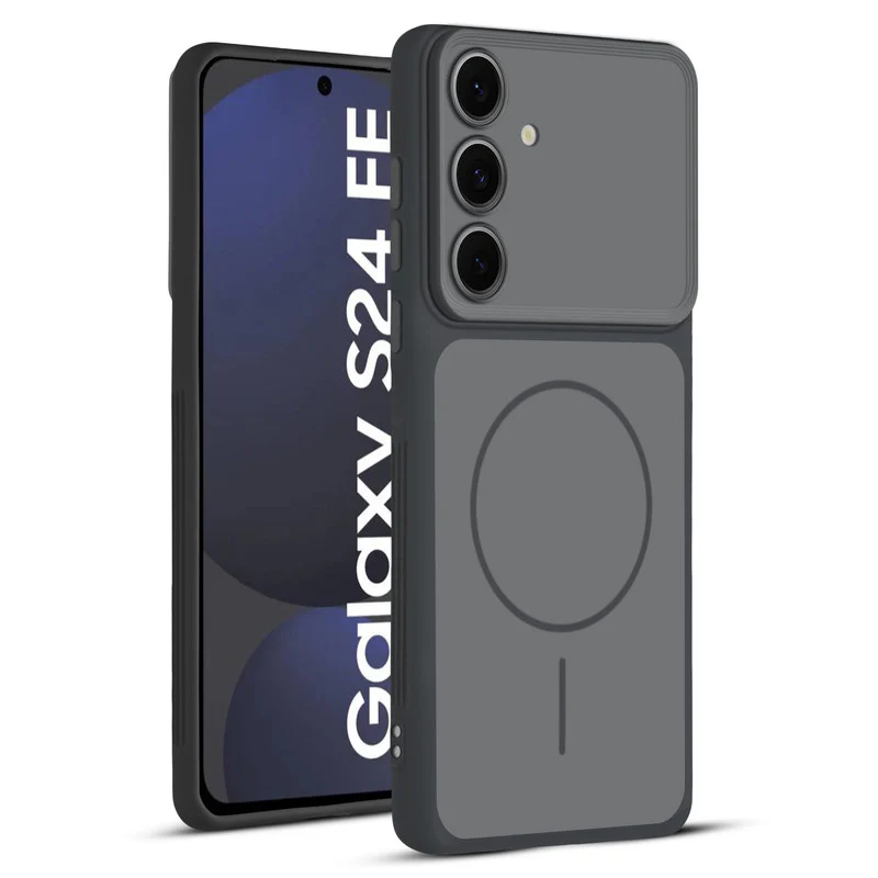Dual Tone Silicone Back Cover Case With Metal Like Buttons For Samsung S24 FE 5G - Image 11