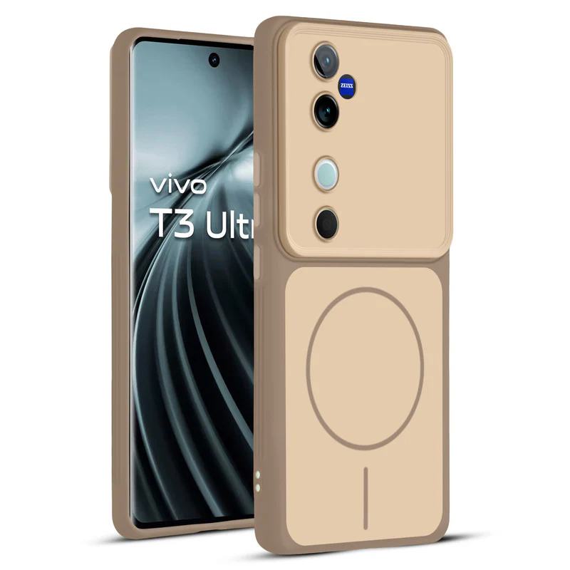 Dual Tone Silicone Back Cover Case With Metal Like Buttons For Vivo T3 Ultra 5G - Image 21