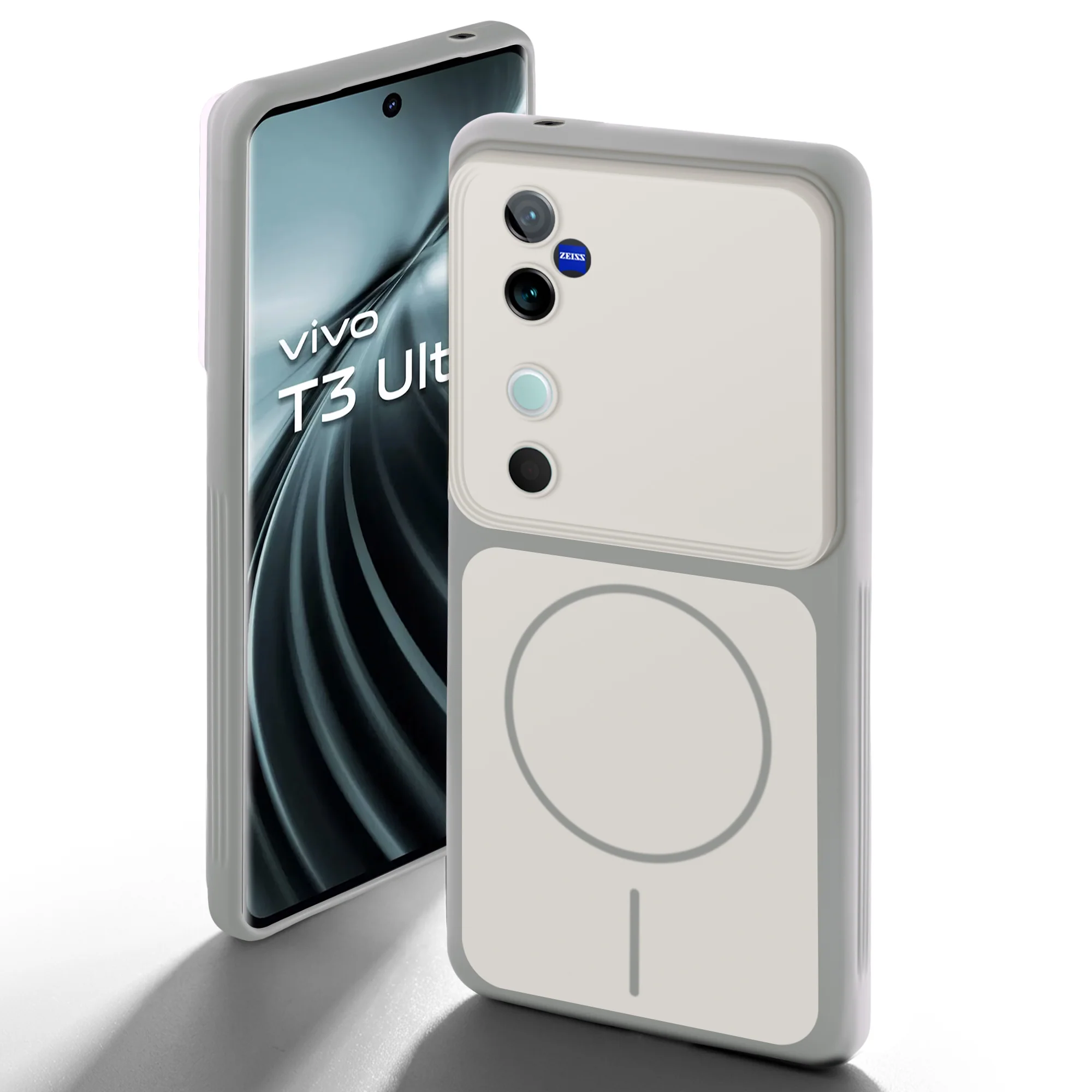 Dual Tone Silicone Back Cover Case With Metal Like Buttons For Vivo T3 Ultra 5G - Image 27