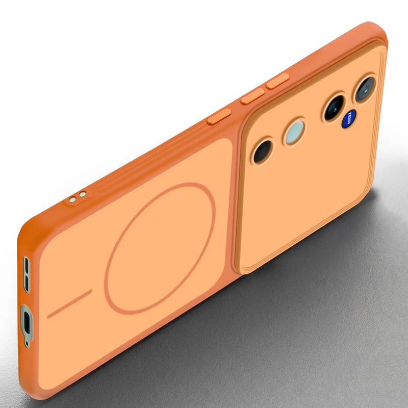 Dual Tone Silicone Back Cover Case With Metal Like Buttons For Vivo T3 Ultra 5G - Image 5