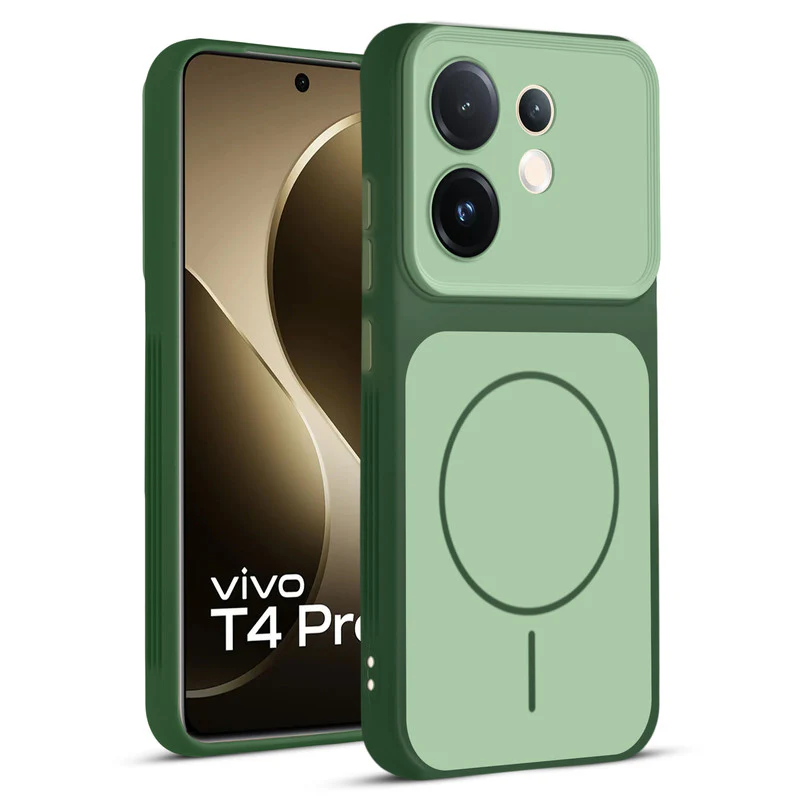 Dual Tone Silicone Back Cover Case With Metal Like Buttons For Vivo T4 Pro 5G - Image 26