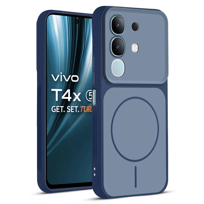 Dual Tone Silicone Back Cover Case With Metal Like Buttons For Vivo T4x 5G - Image 16