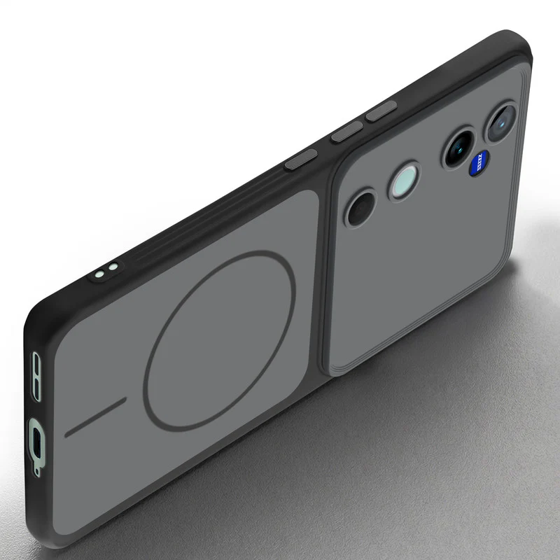 Dual Tone Silicone Back Cover Case With Metal Like Buttons For Vivo V40 5G - Image 10