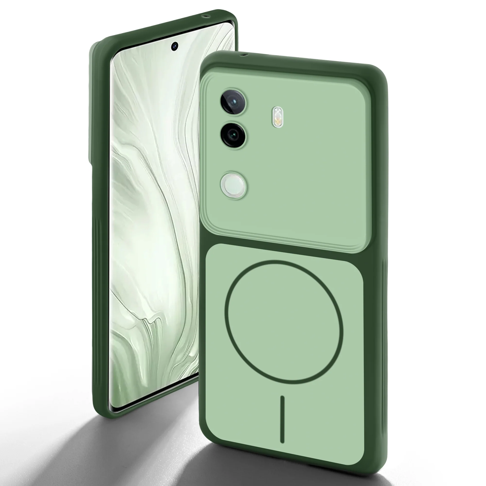 Dual Tone Silicone Back Cover Case With Metal Like Buttons For Vivo V40e 5G - Image 22