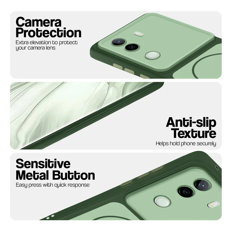 Dual Tone Silicone Back Cover Case With Metal Like Buttons For Vivo V40e 5G - Image 23