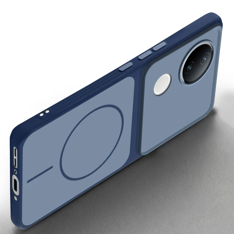Dual Tone Silicone Back Cover Case With Metal Like Buttons For Vivo V50e 5G - Image 15
