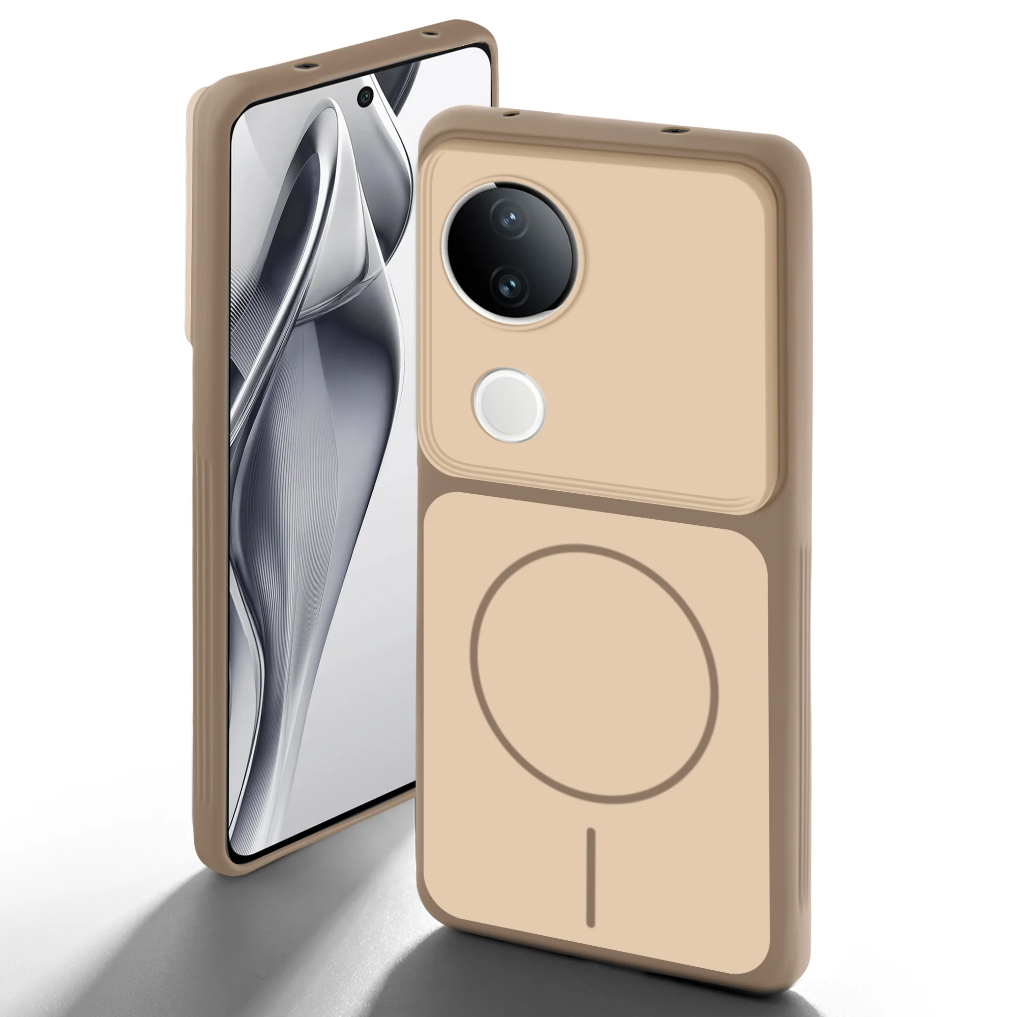 Dual Tone Silicone Back Cover Case With Metal Like Buttons For Vivo V50e 5G - Image 17
