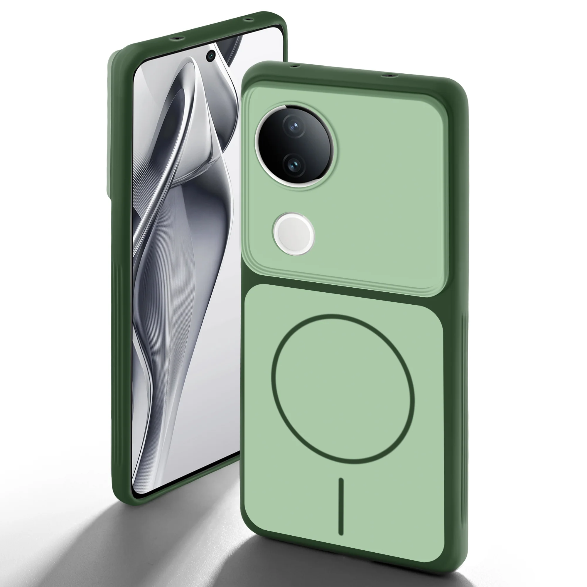 Dual Tone Silicone Back Cover Case With Metal Like Buttons For Vivo V50e 5G - Image 22