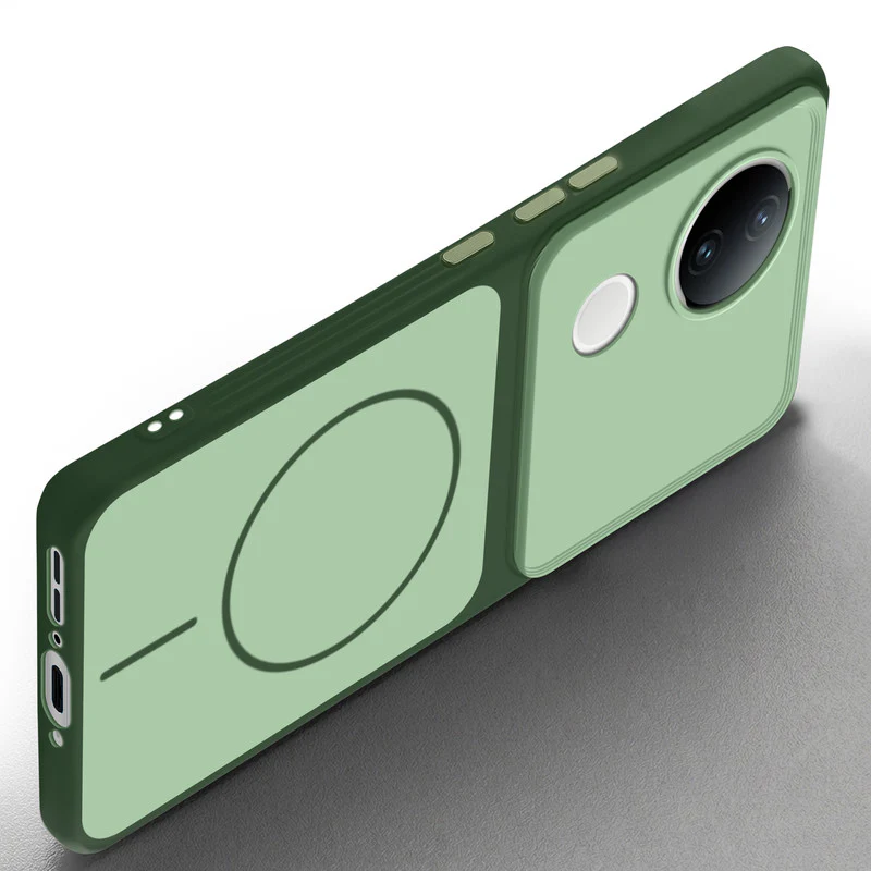 Dual Tone Silicone Back Cover Case With Metal Like Buttons For Vivo V50e 5G - Image 25