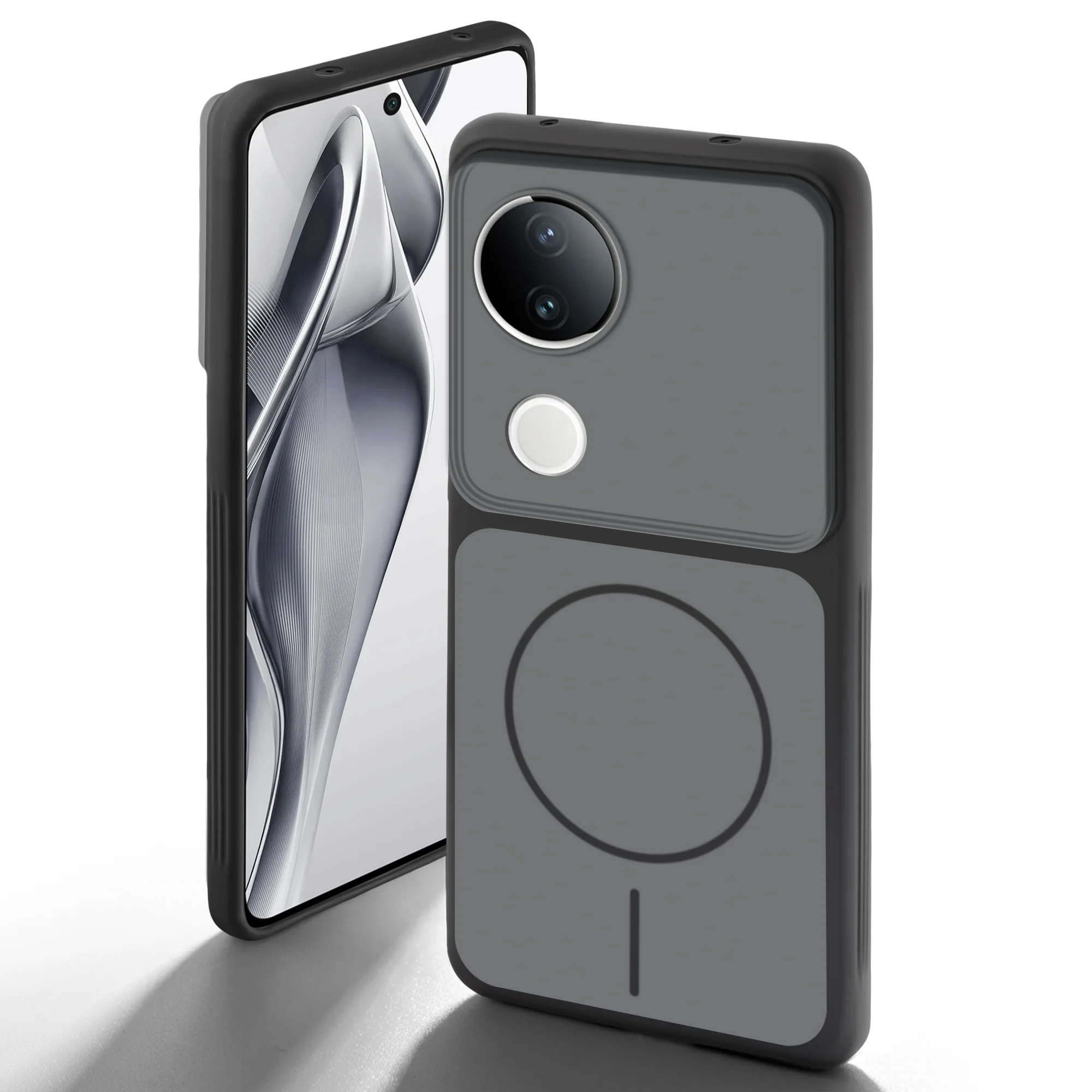 Dual Tone Silicone Back Cover Case With Metal Like Buttons For Vivo V50e 5G - Image 7