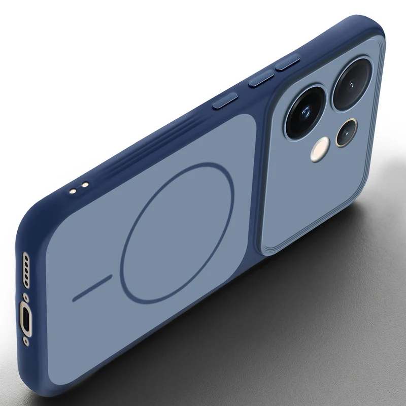 Dual Tone Silicone Back Cover Case With Metal Like Buttons For Vivo V60 5G - Image 15