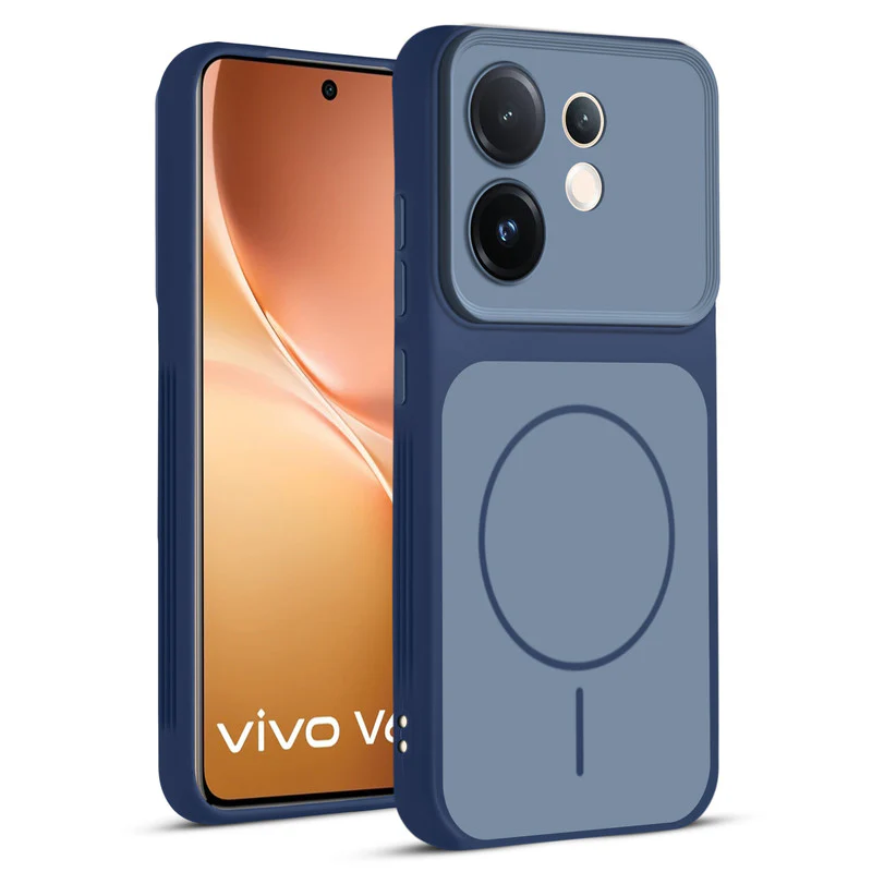 Dual Tone Silicone Back Cover Case With Metal Like Buttons For Vivo V60 5G - Image 16