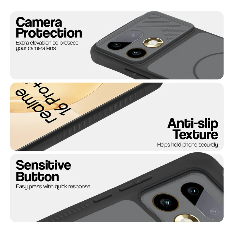 Dual Tone Silicone Grip Back Cover with Camera Protection for Realme 16 Pro Plus 5G - Image 21