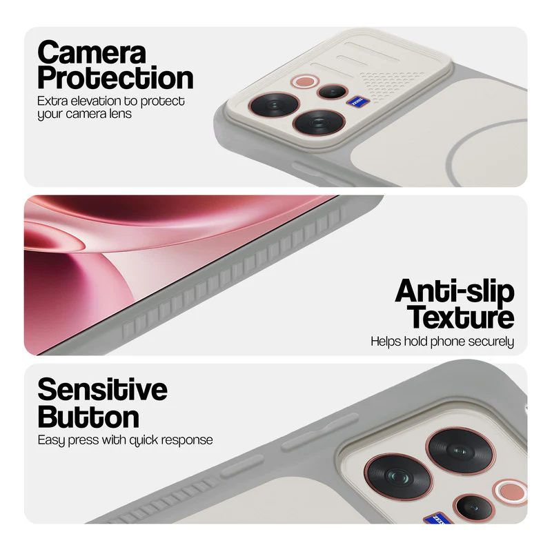 Dual Tone Silicone Grip Back Cover with Camera Protection for Vivo V70 5G - Image 15