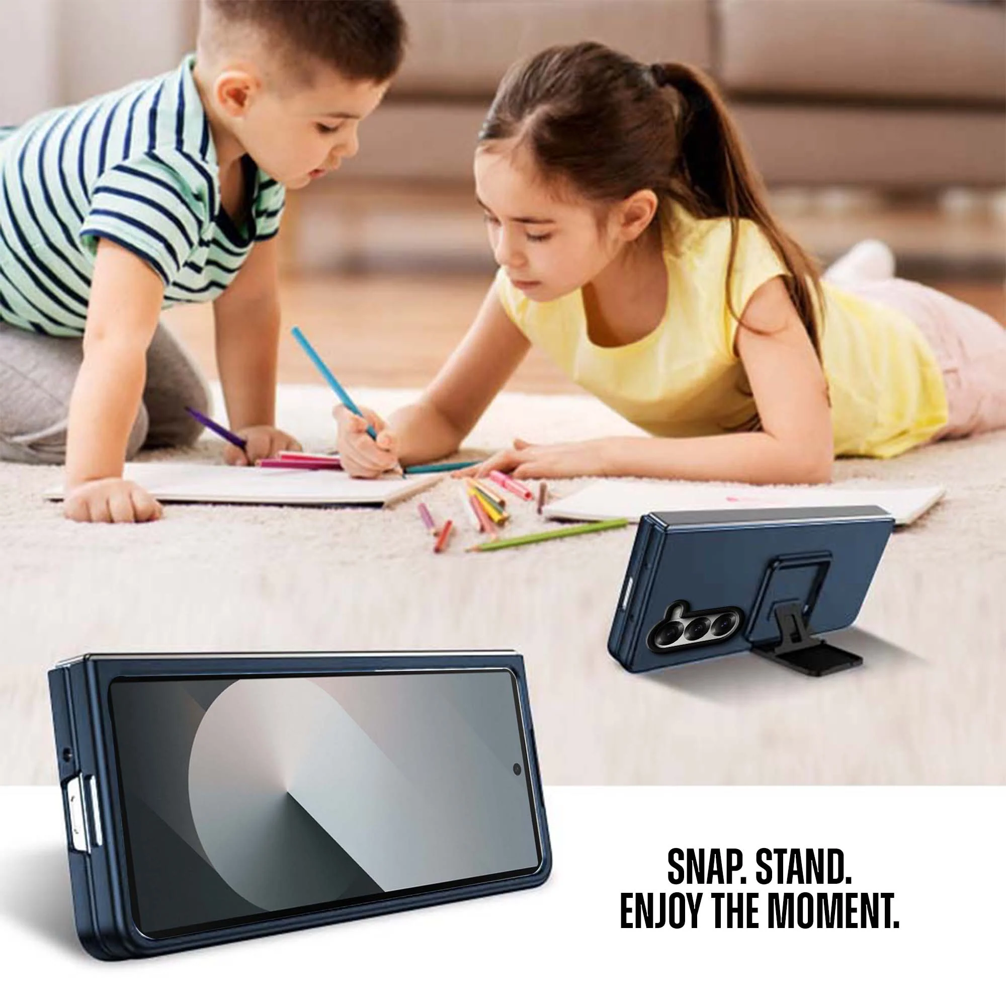 Durable Hard Silicone Phone Case For Samsung Z Fold 6 With Stylish Built-in Kickstand And Shock Absorption - Image 11