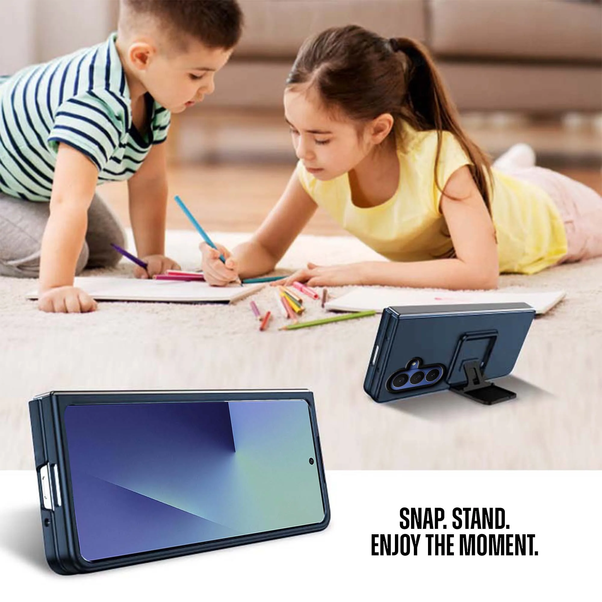 Durable Hard Silicone Phone Case For Samsung Z Fold 7 With Stylish Built-in Kickstand And Shock Absorption - Image 11