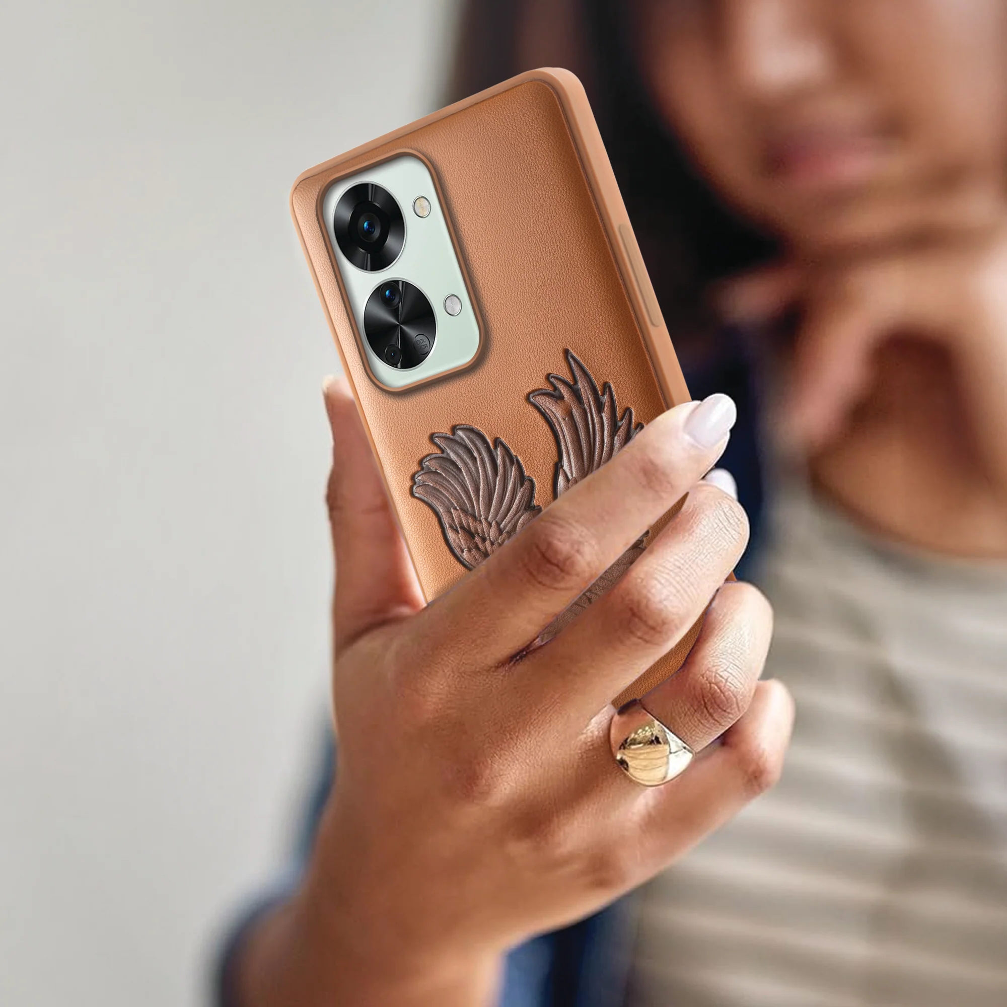 Eagle Textured Leather Back Case Cover for Oneplus Nord 2T 5G - Image 16