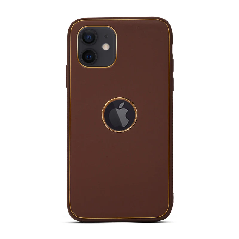Electroplated Frame Leather Back Cover for Apple iPhone 11 - Image 12