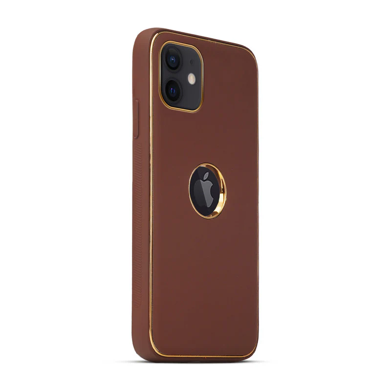 Electroplated Frame Leather Back Cover for Apple iPhone 11 - Image 13
