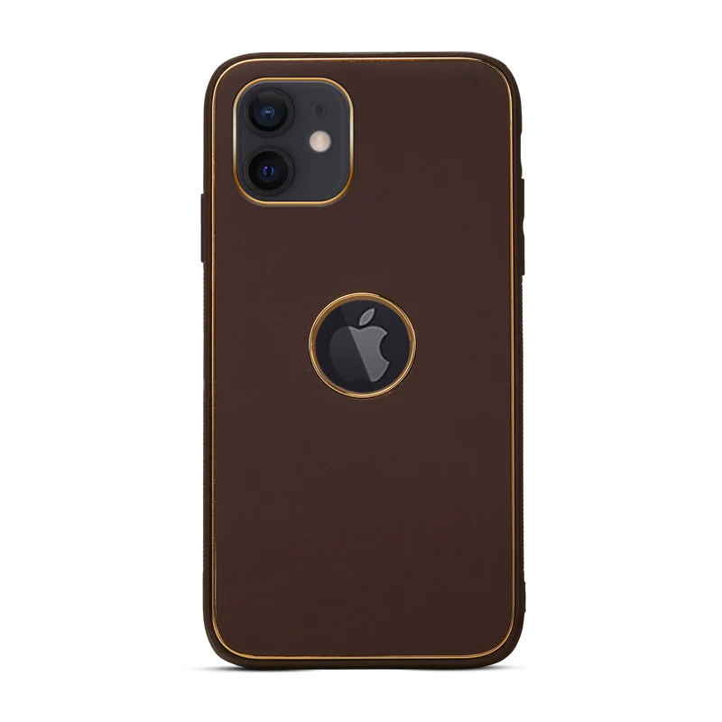 Electroplated Frame Leather Back Cover for Apple iPhone 11 - Image 17