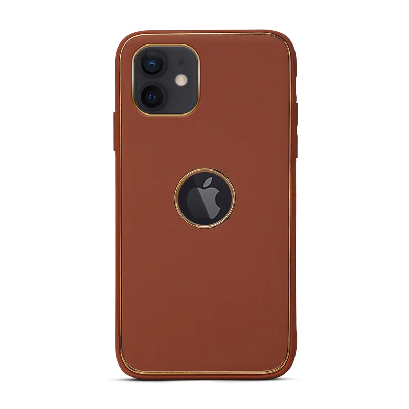 Electroplated Frame Leather Back Cover for Apple iPhone 11 - Image 27