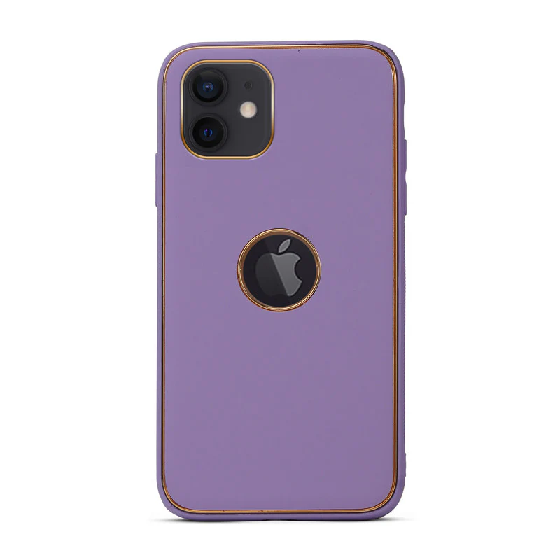 Electroplated Frame Leather Back Cover for Apple iPhone 11 - Image 32