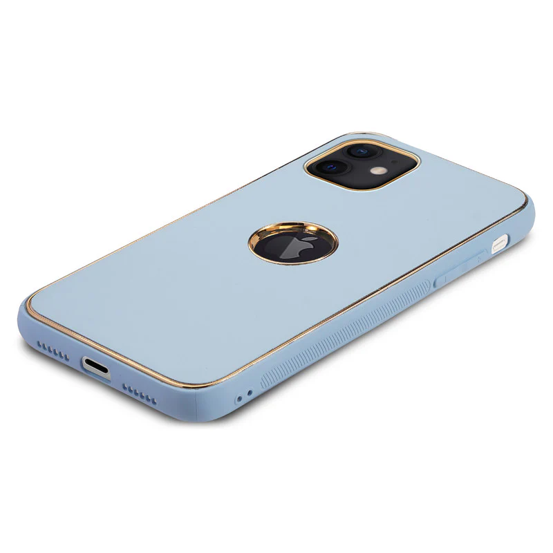 Electroplated Frame Leather Back Cover for Apple iPhone 11 - Image 41
