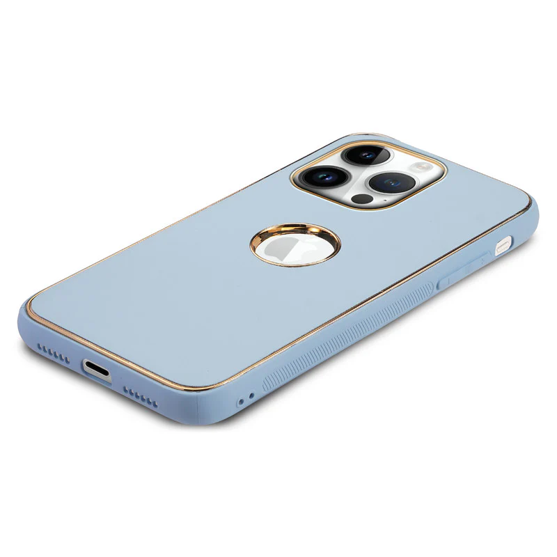 Electroplated Frame Leather Back Cover for Apple iPhone 14 Pro - Image 25