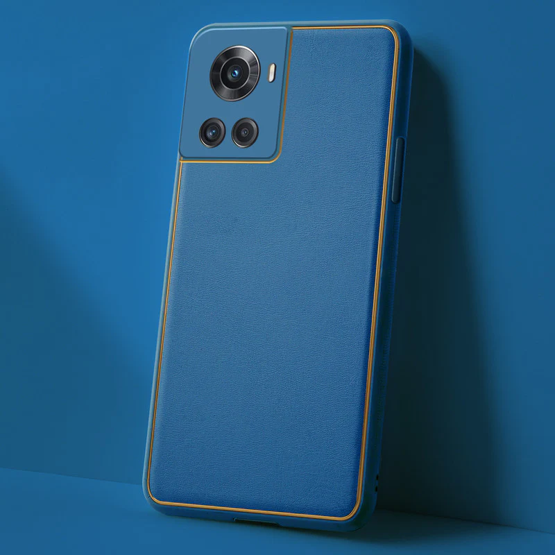 Electroplated Frame Leather Back Cover for OnePlus 10R 5G - Image 9