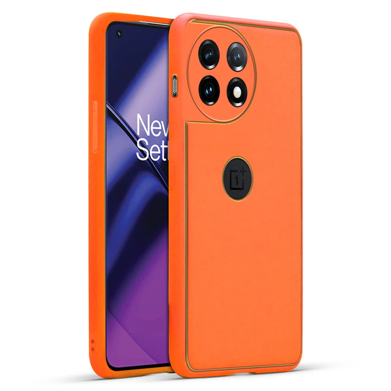 Electroplated Frame Leather Back Cover for OnePlus 11 5G - Image 16