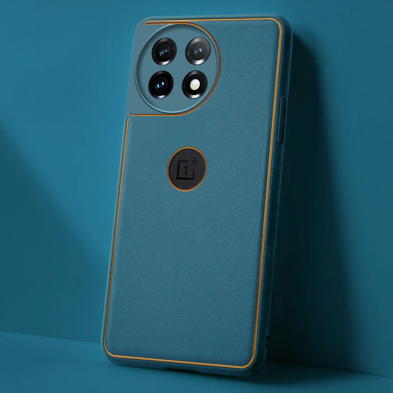 Electroplated Frame Leather Back Cover for OnePlus 11 5G - Image 39