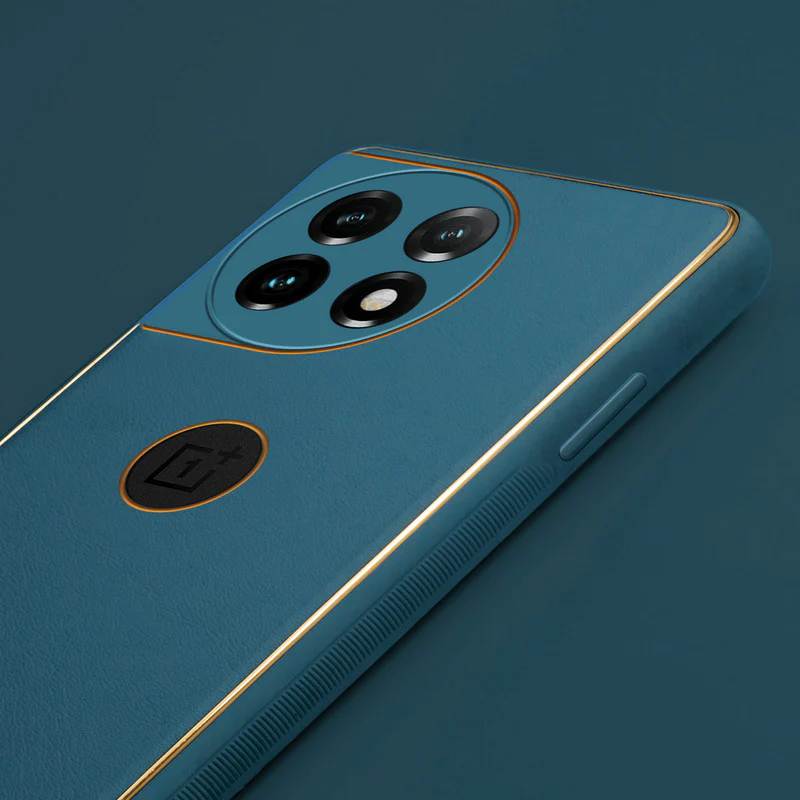 Electroplated Frame Leather Back Cover for OnePlus 11 5G - Image 41