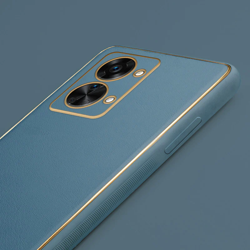 Electroplated Frame Leather Back Cover for Oneplus Nord 2T 5G - Image 15