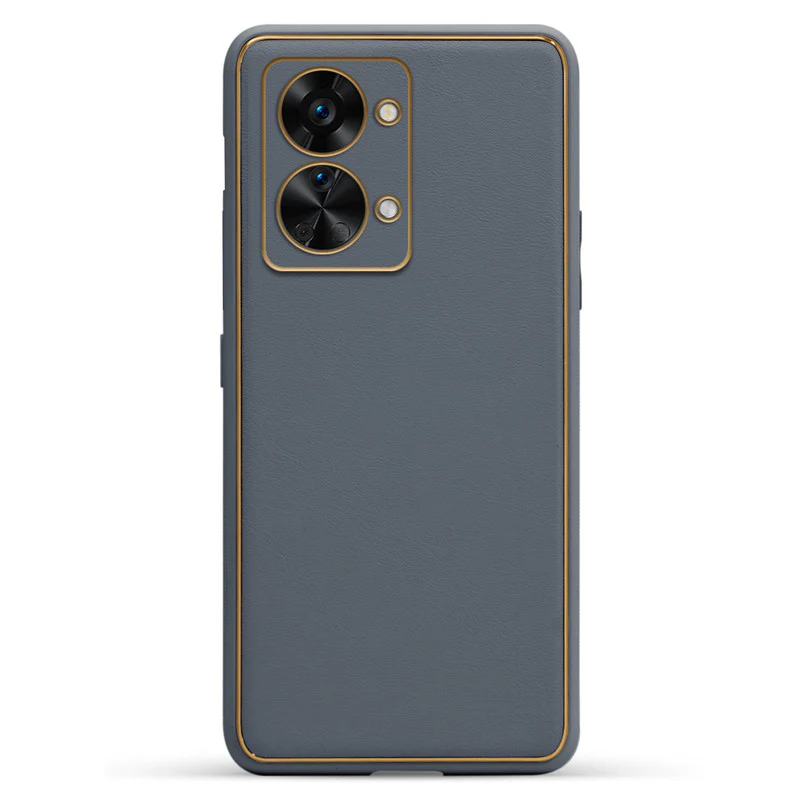 Electroplated Frame Leather Back Cover for Oneplus Nord 2T 5G - Image 7