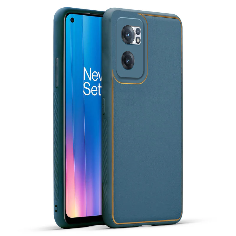 Electroplated Frame Leather Back Cover for OnePlus Nord CE 2 5G - Image 4