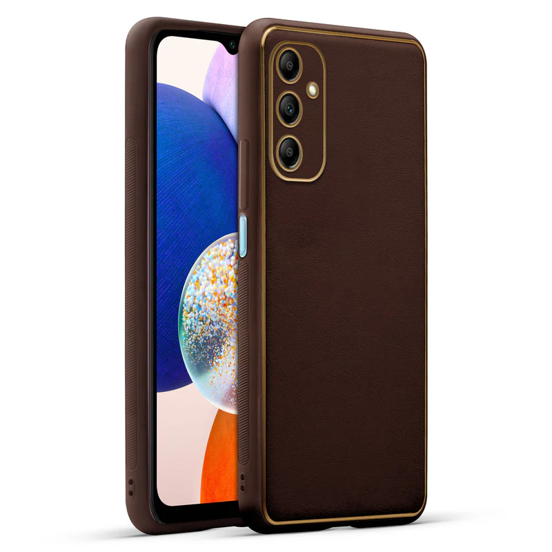 Electroplated Frame Leather Back Cover for Samsung A14 5G - Image 8
