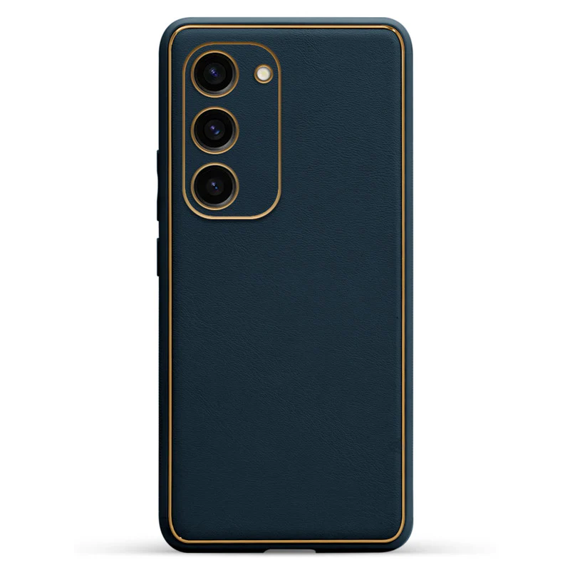 Electroplated Frame Leather Back Cover for Samsung S23 5G - Image 31