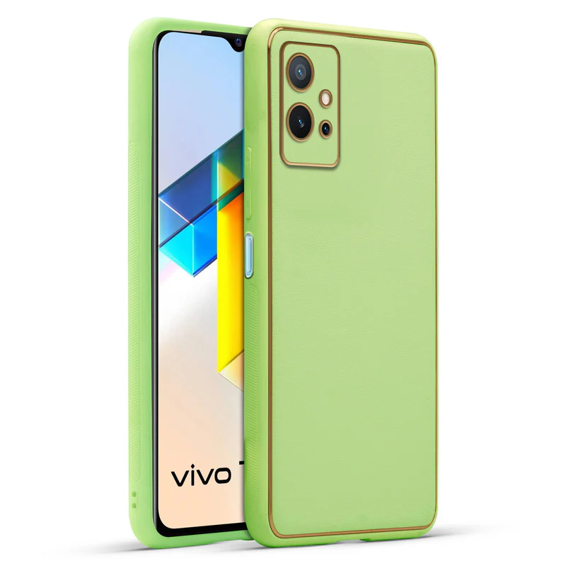 Electroplated Frame Leather Back Cover for Vivo T1 5G - Image 4