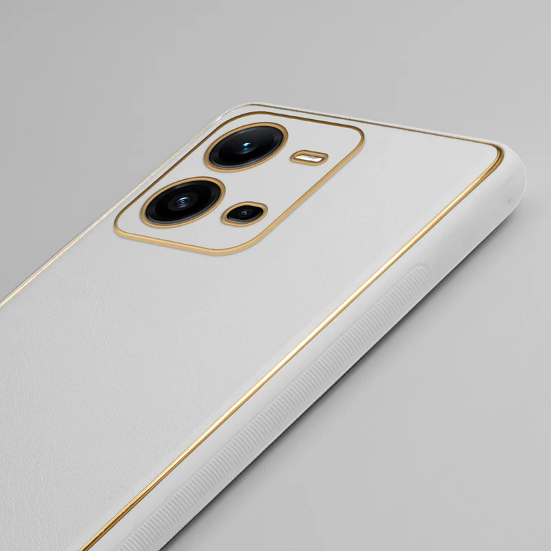 Electroplated Frame Leather Back Cover for Vivo V25 5G - Image 10