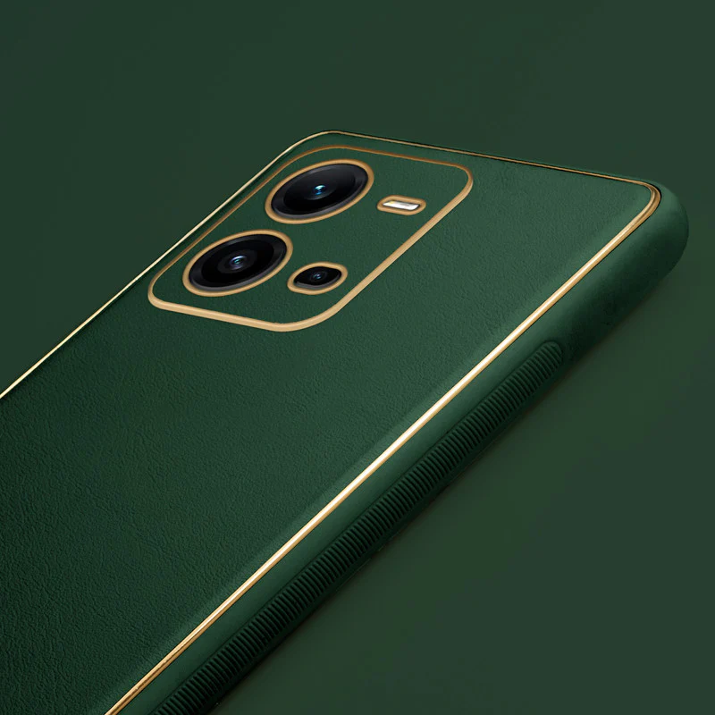 Electroplated Frame Leather Back Cover for Vivo V25 5G - Image 5