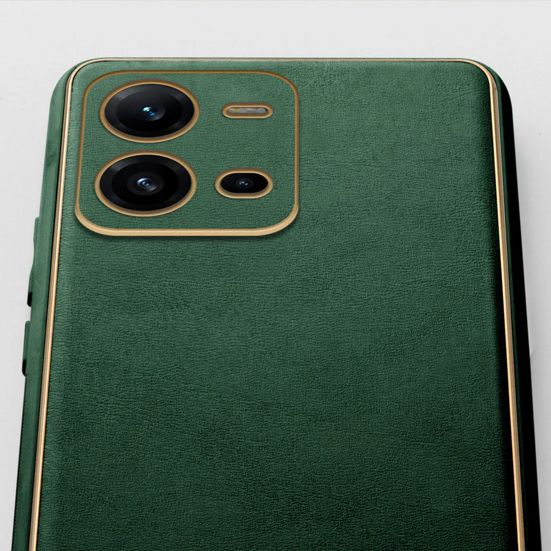 Electroplated Frame Leather Back Cover for Vivo V25 5G - Image 6